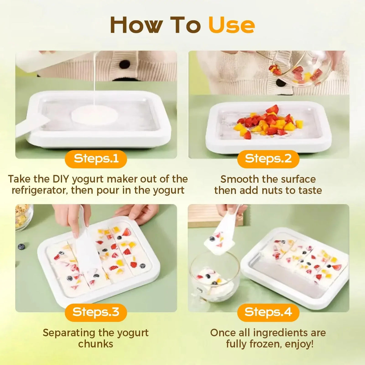 Rolled Ice Cream Maker – DIY Fried Ice Cream & Frozen Yogurt Pan