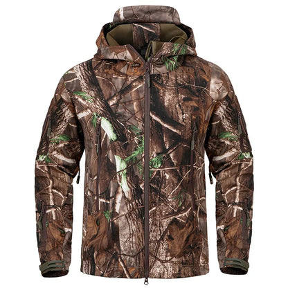 Men's Camouflage Hunting Jacket – Waterproof Fleece Tactical Soft Shell