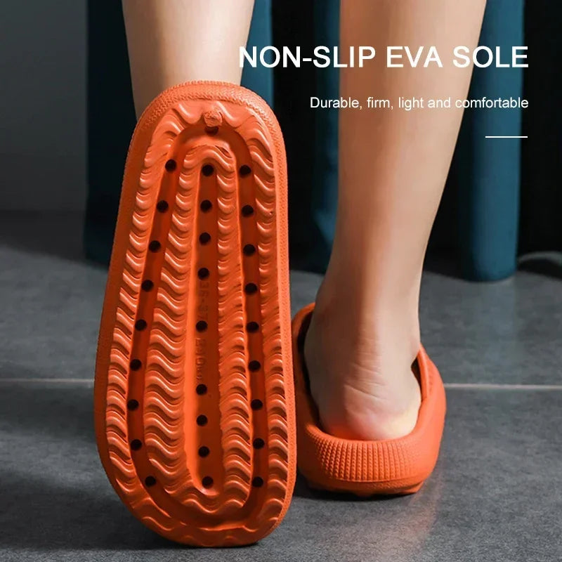 Thick EVA Sole Slide Slippers – Cloud Comfort Indoor Home Shoes