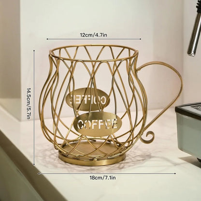 Coffee Pod Holder Wire Basket – Large Capacity Capsule Storage