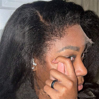 Kinky Straight Lace Front Wig Human Hair – Brazilian 13x4 HD & 5x5 Glueless