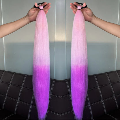 Long Straight Ponytail Extension 2pcs – Synthetic Hair with Rubber Band