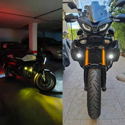 Motorcycle LED Fog Lights 100W Dual Spotlights with Wired Switch