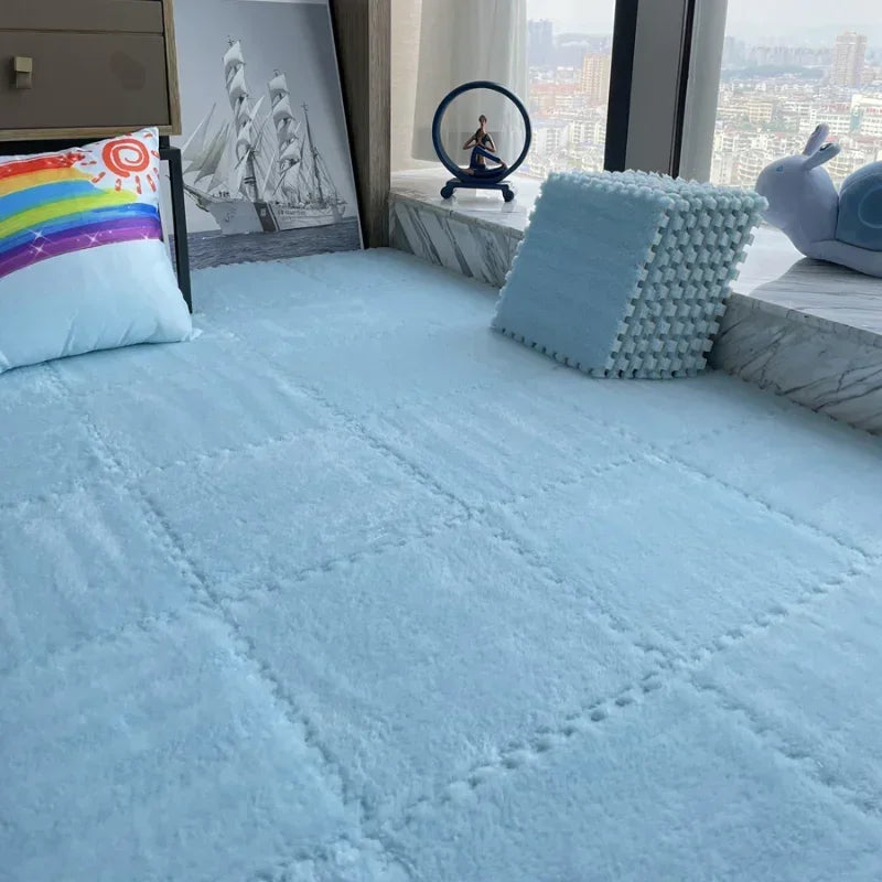 Soft Plush Interlocking Play Mat Tiles for Kids – 30x30cm Puzzle Carpet
