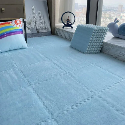 Soft Plush Interlocking Play Mat Tiles for Kids – 30x30cm Puzzle Carpet