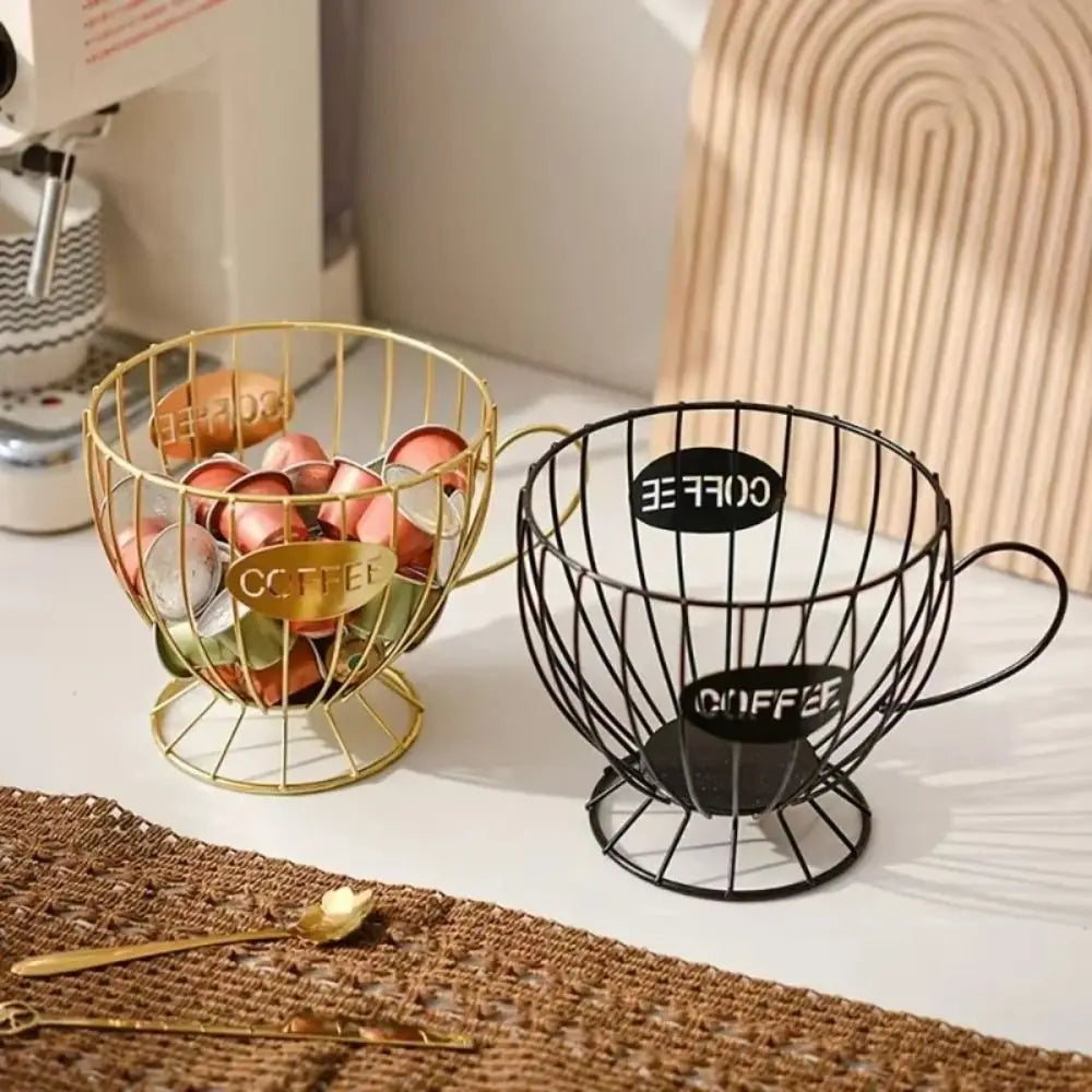 Coffee Pod Holder Wire Basket – Large Capacity Capsule Storage