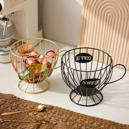 Coffee Pod Holder Wire Basket – Large Capacity Capsule Storage