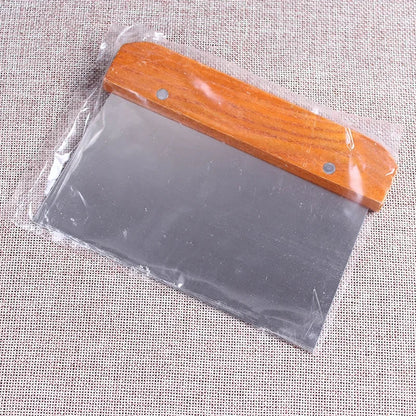 Stainless Steel Dough Scraper with Wooden Handle