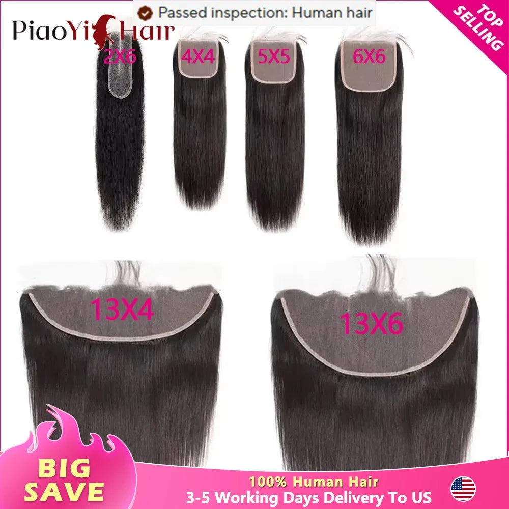 HD Lace Frontal Straight Brazilian Virgin Human Hair 13x4 13x6 4x4 5x5 6x6 2x6
