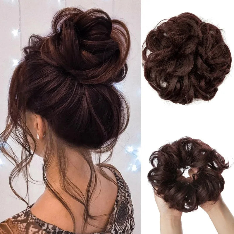 Messy Bun Hair Piece – Synthetic Chignon with Elastic Band