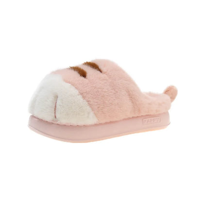Cat Paw Fuzzy Slippers for Women – Cute Plush Non-Slip House Shoes
