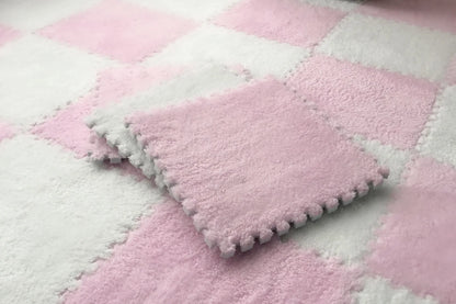 Soft Plush Interlocking Play Mat Tiles for Kids & Toddlers