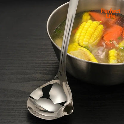 Stainless Steel Oil Skimmer Spoon – Soup Fat Separator & Colander Ladle