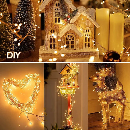 USB Firecracker Fairy String Lights with Remote Control for Wedding Party Garden