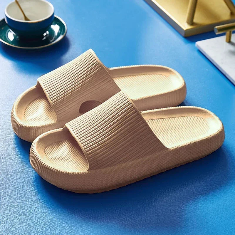 Thick EVA Sole Slide Slippers – Cloud Comfort Indoor Home Shoes
