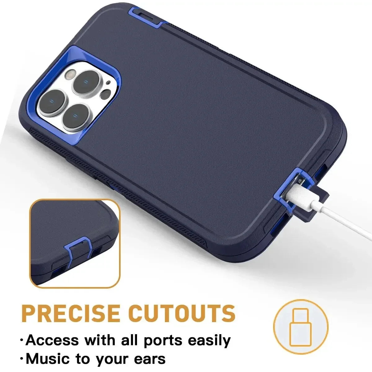 Heavy Duty Armor Shockproof Case for iPhone 16 15 14 13 12 11 Pro Max XR XS