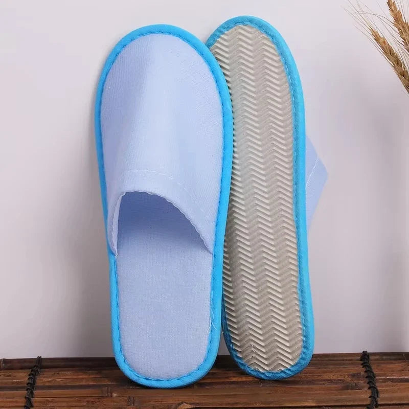 Disposable Slippers 5 & 10 Pairs – Soft Plush Hotel Slides