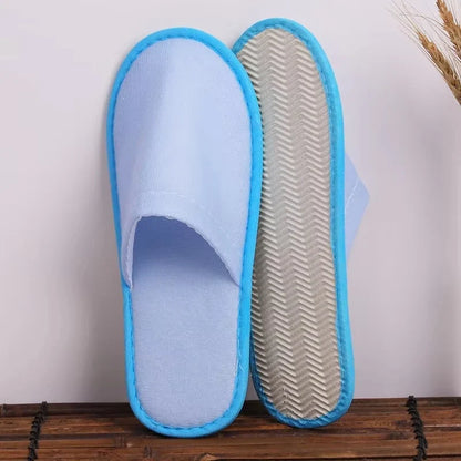 Disposable Slippers 5 & 10 Pairs – Soft Plush Hotel Slides
