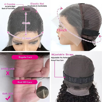 Short Bob Lace Front Wig Human Hair – Loose Body Wave 13x4 HD Lace 200% & 250% Density