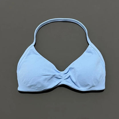 Women's Strappy Sports Bra – Padded Push-Up Gym Top