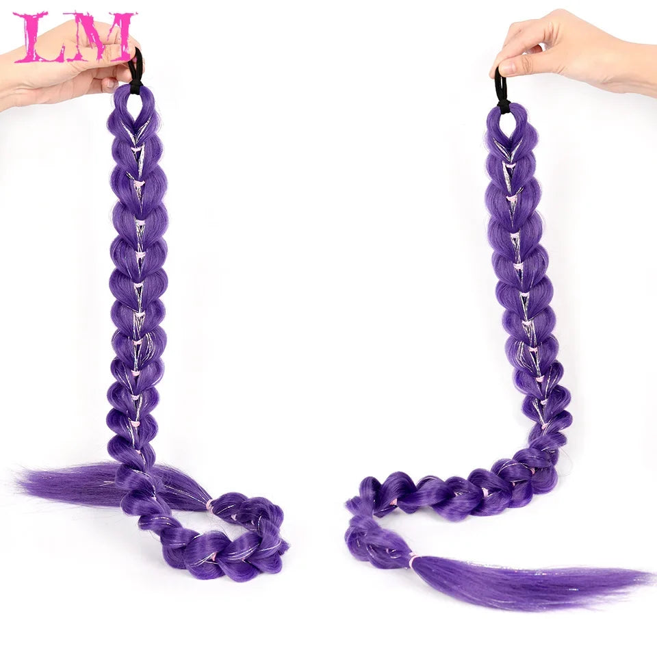 32 Inch Jumbo Braid Ponytail Hair Extension – Pre-Braided Synthetic