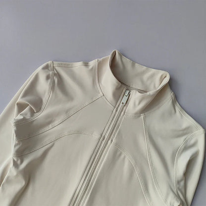 Women's Full-Zip Yoga Sports Jacket – Standing Collar Running Top