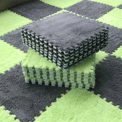 Soft Plush Interlocking Foam Puzzle Mat Tiles for Kids & Home