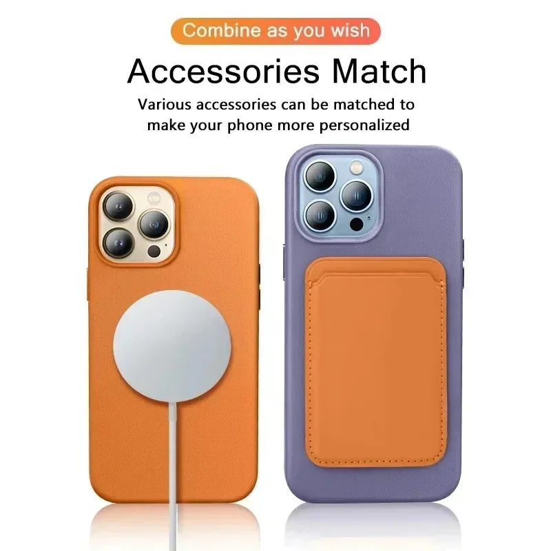 Magnetic Leather iPhone Case - MagSafe Compatible, iPhone 12-17 Series