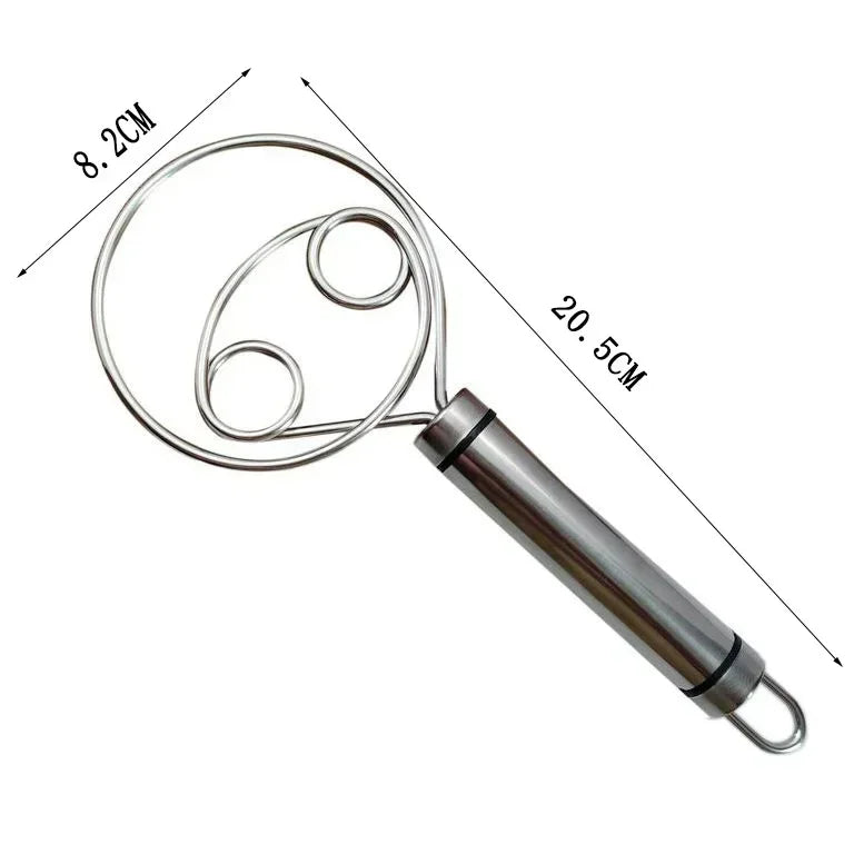 Danish Dough Whisk – Stainless Steel with Wooden Handle
