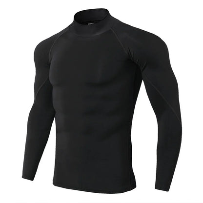 Men's Compression Shirt Long Sleeve Quick-Dry Gym Running Workout Top