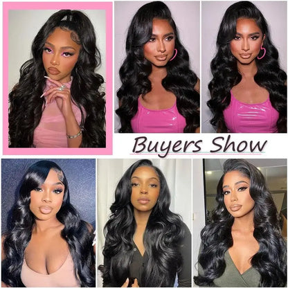 Body Wave HD Lace Front Wig Brazilian Virgin Human Hair 180% 200% Density