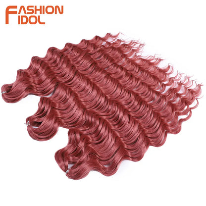 24 Inch Water Wave Crochet Braiding Hair Extensions – Synthetic Ombre