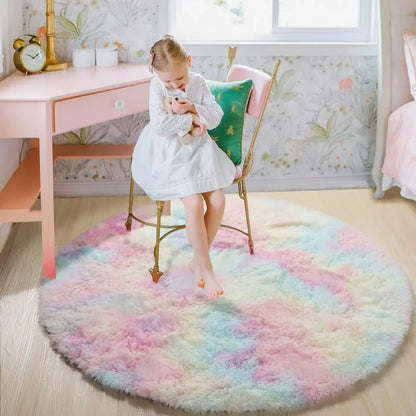 Fluffy Round Rug – Ultra-Soft Plush Mat for Bedroom & Living Room