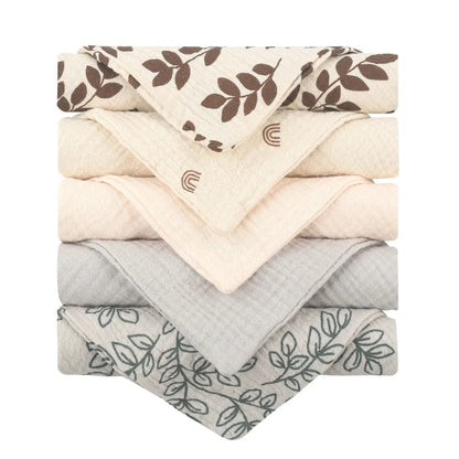 Baby Muslin Washcloths 5-Pack – Soft Gauze Cotton Face Towels