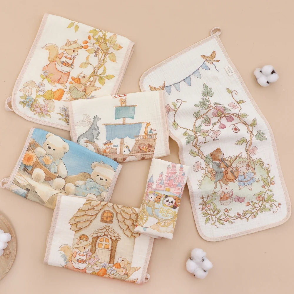 Baby Muslin Burp Cloth & Face Towel – 6-Layer Cotton Gauze