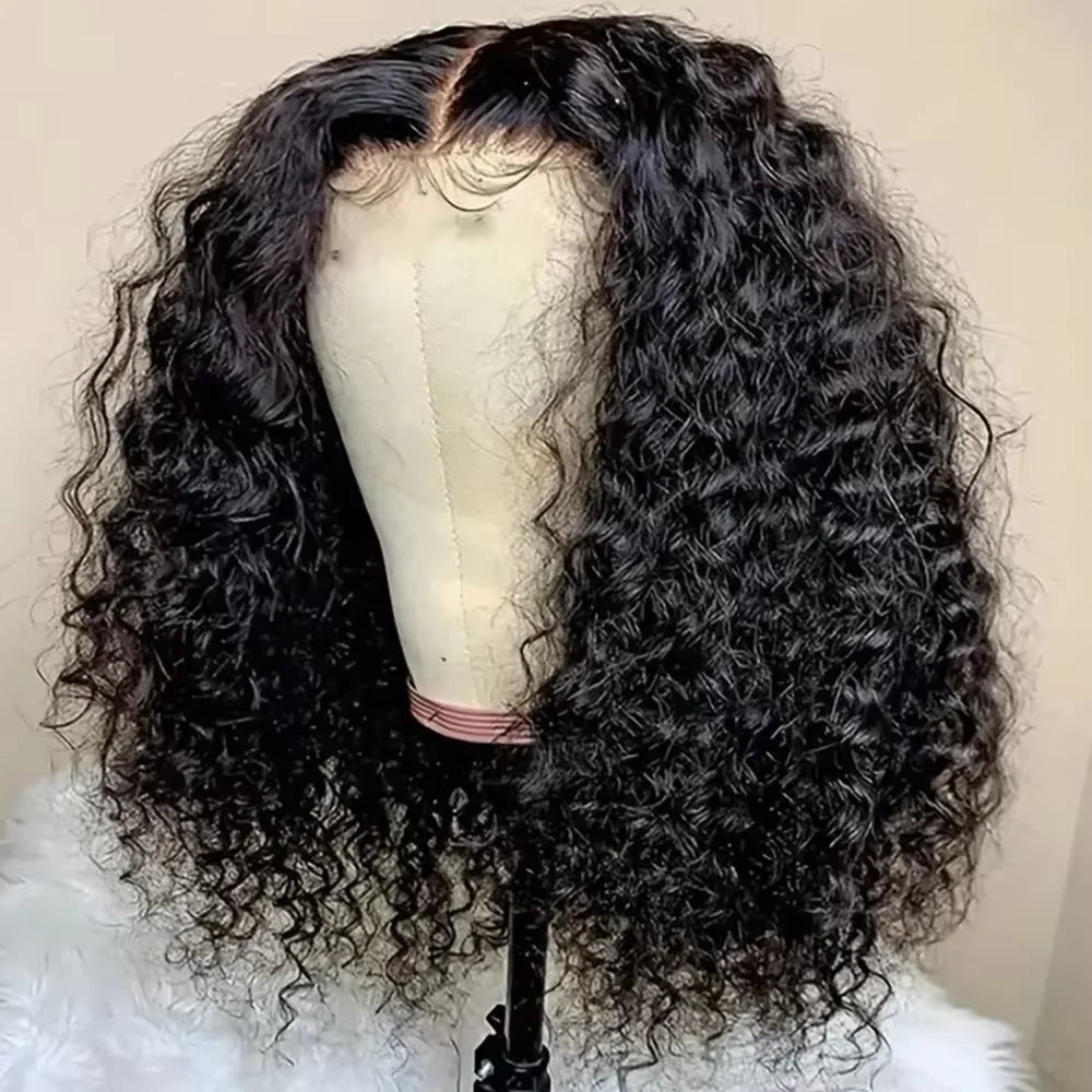 13x4 HD Lace Front Wig Deep Wave Short Bob Human Hair