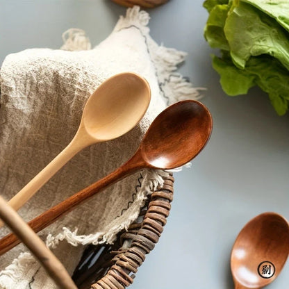 Wooden Spoons Set of 4 – Korean Style Natural Wood