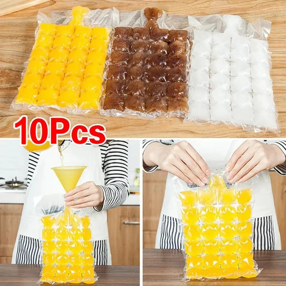 Disposable Self-Sealing Ice Cube Bags – Lattice Mold Tray