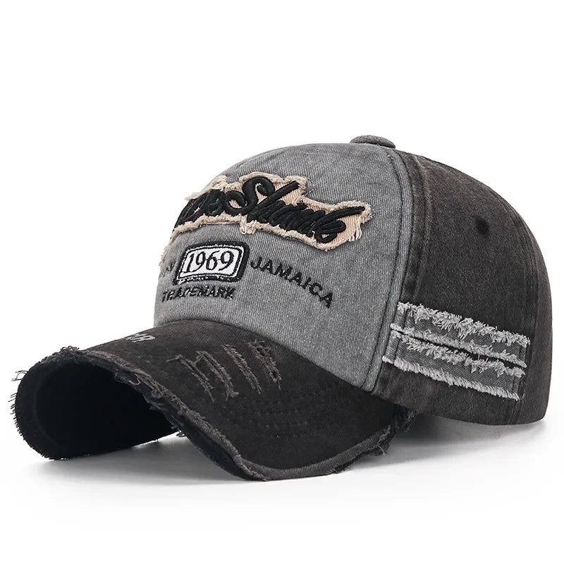 Embroidered Vintage Baseball Cap – Distressed Streetwear Hat