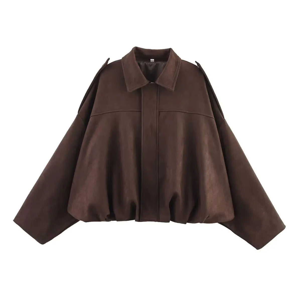 Women's Oversized Suede Texture Batwing Coat