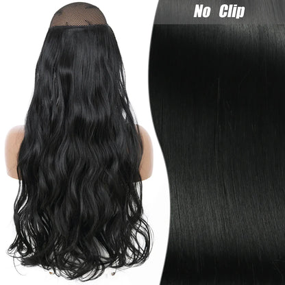 Clip-Free Straight Hair Extension Long Synthetic Hairpiece