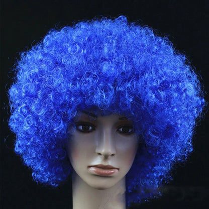 Colorful Afro Curly Cosplay Wig – Short Synthetic Party Wig