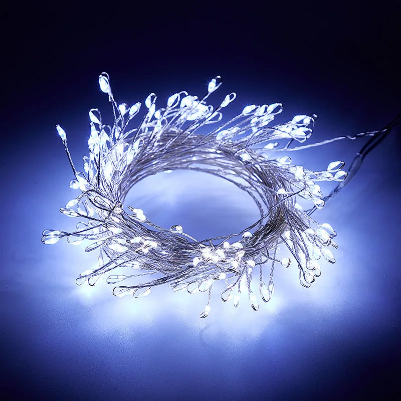 USB Firecracker Fairy String Lights with Remote Control for Wedding Party Garden