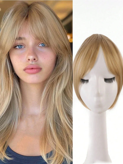 Clip-In Bangs Hair Extension Natural Seamless Side Swept Fringe