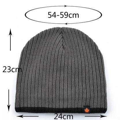 Double Layer Knit Beanie Hat – Thick Winter Skull Cap for Men