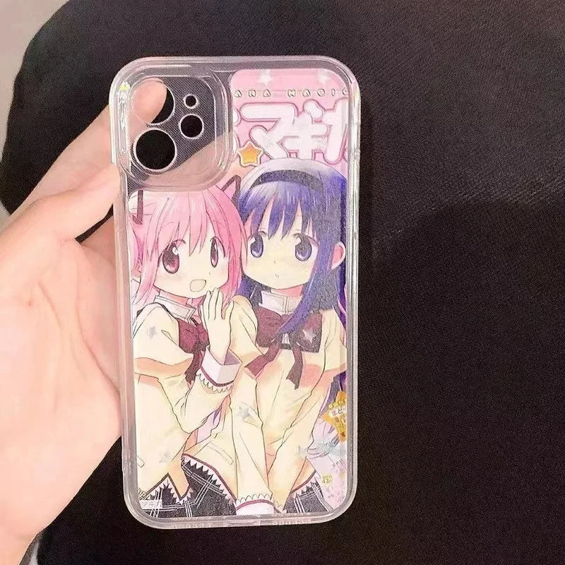 Anime Girl Clear Glitter iPhone Case – Kawaii Style