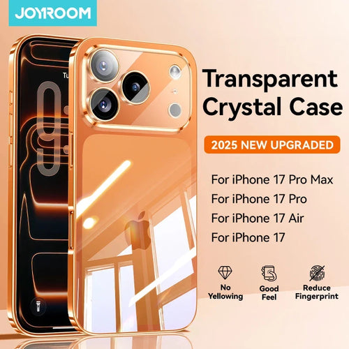 Joyroom Crystal Clear Case for iPhone 17 16 15 13 14 Series – Anti-Yellow Lens Protection