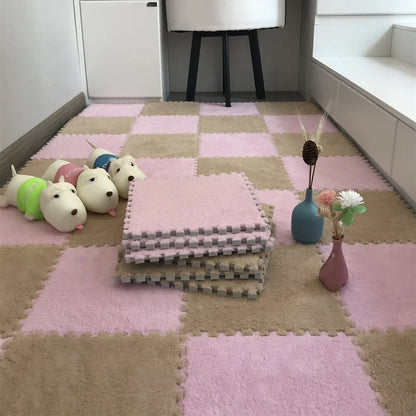 Soft Plush Interlocking Foam Puzzle Mat Tiles for Kids & Home