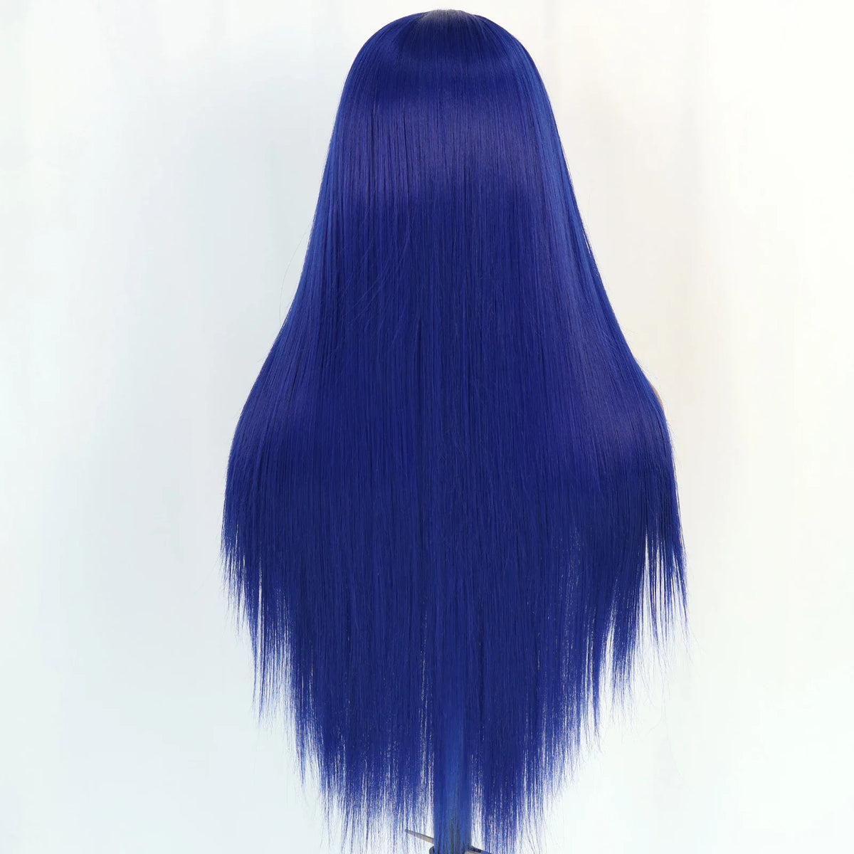 Blue Lace Front Synthetic Wig – Long Straight, 28 Inch, 180% Density