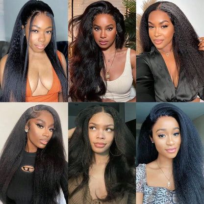Kinky Straight Lace Front Wig Human Hair – Brazilian 13x4 HD & 5x5 Glueless